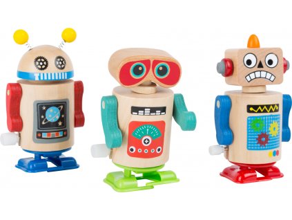 Small Foot Dřevěný natahovací robot 1ks modrá