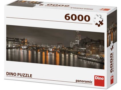 DINO Puzzle panoramatické 6000 dílků Londýn v noci 235x84cm skládačka + Dárek zdarma