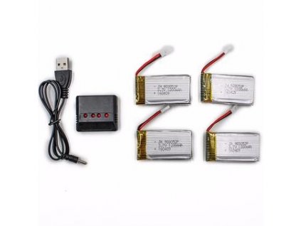4x 1200mAh 3,7V + nabíječka na 4 baterie pro X5CSW, X5Cs... + Nanopodložka, loupač, nebo desinfekce