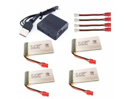 4x 1200mAh 3,7V + nabíječka na 4 baterie pro X5cHW, X5cH, X5HW, x5uw + Dárek zdarma