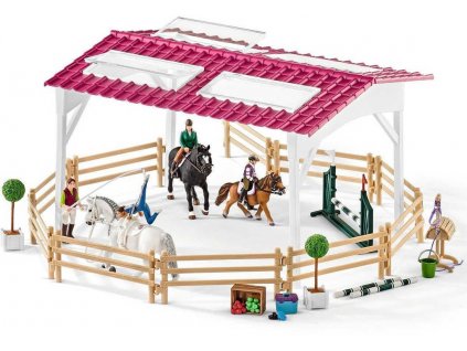 SCHLEICH Mobilní veterina s jízdárnou velký herní set s koníky 39 dílků plast + Dárek zdarma