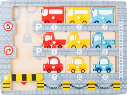 Small Foot Vkládací puzzle garáž s autíčky