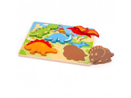 Bigjigs Toys Vkládací puzzle dinosauři