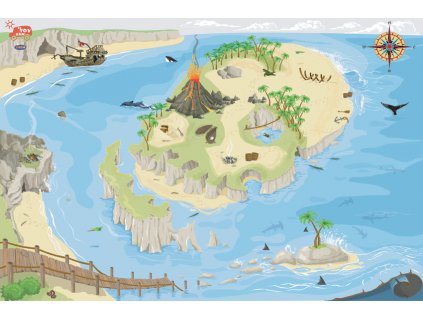Le Toy Van Hrací koberec PLAYMAT pirátský ostrov 80x120cm