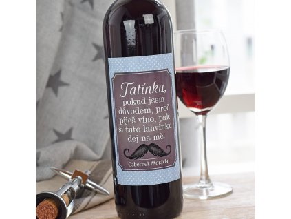 HOUSEDECOR Dárkové víno pro tatínka - červené (Lahvinka na mě)