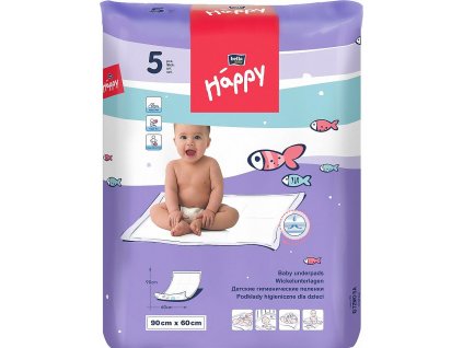 Bella Happy dětské přebalovací podložky, 90 × 60 cm, 5 ks