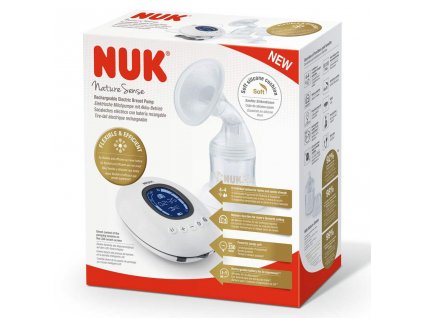Elektronická odsávačka NUK Nature Sense+nádobka Sense 150 ml+dárek - bílá + Dárek zdarma