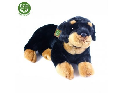 Plyšový pes rotvajler ležící 38 cm ECO-FRIENDLY