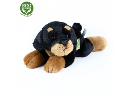 Plyšový pes rotvajler ležící 30 cm ECO-FRIENDLY