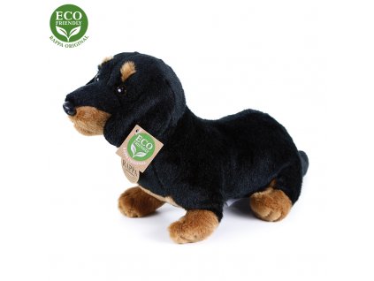 Plyšový pes jezevčík sedící 30 cm ECO-FRIENDLY