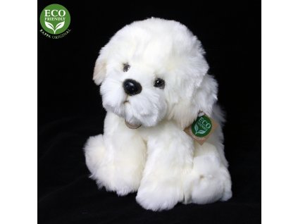 Plyšový pes bišon sedící 26 cm ECO-FRIENDLY