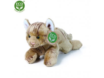Plyšová kočka ležící hnědá 18 cm ECO-FRIENDLY
