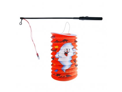 Lampion Halloween 15 cm se svítící hůlkou 39 cm
