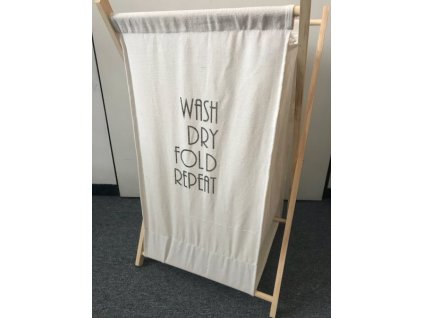 Stylový koš na prádlo - Wash, Dry, Fold, Repeat