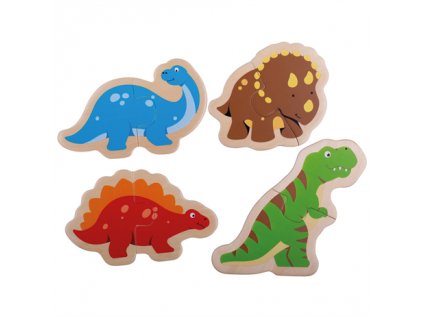Bigjigs Toys Dřevěné puzzle dinosauři poškozený obal