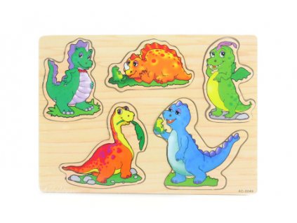 Dřevěná vkládačka dinosauři