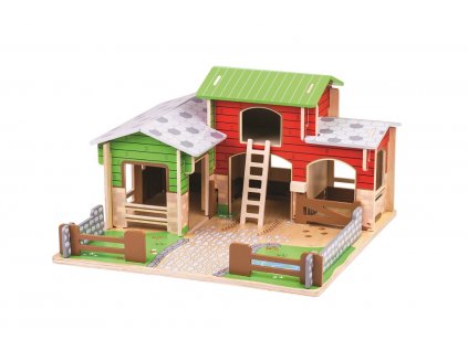 Bigjigs Toys Farma Cobblestone + Dárek zdarma
