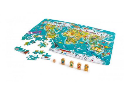 Dětské puzzle - Mapa světa 2 v 1