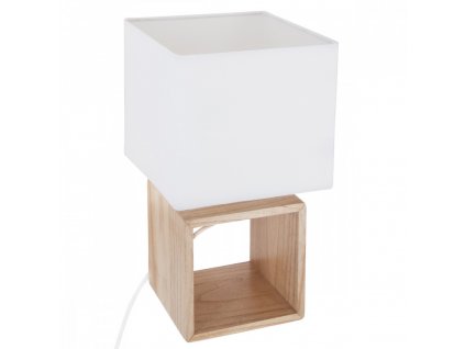Béžová dřevěná lampa