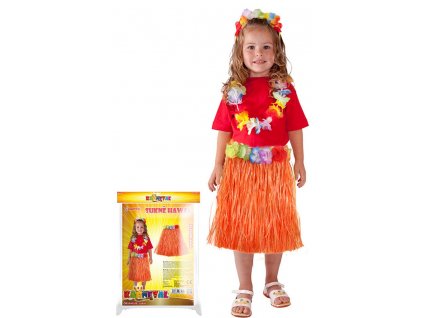 Sukně Hawaii dětská 45 cm oranžová
