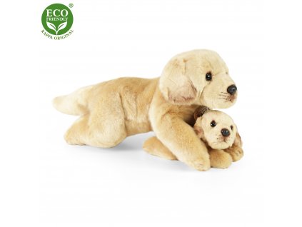 Plyšový labrador s mládětem ležící 25 cm ECO-FRIENDLY
