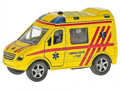 Ambulance kovová 11 cm česky mluvící se světlem (CENA ZA 1 ks)