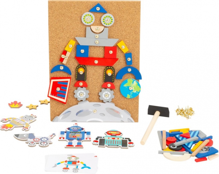 small foot Dřevěná zatloukačka hra, Roboti