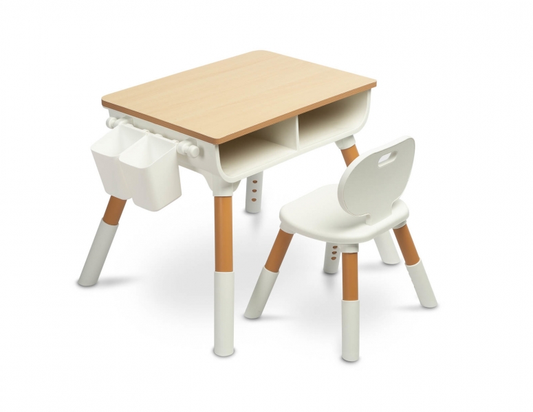 TOYZ Dětská sada nábytku Lara - Stůl a židlička - wood, bílá