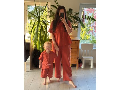Matchy mušelínový set - nohavicový set pre maminku a dieťatko