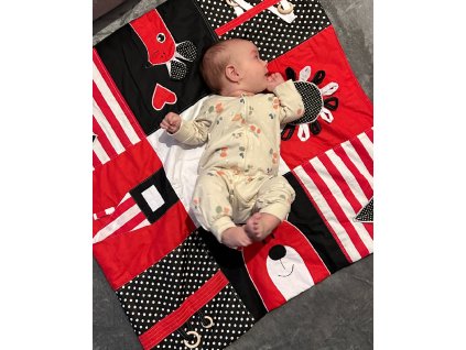 Kontrastná senzorická podložka - čierna, biela, červená