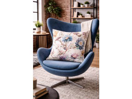 Moderní loft s modrým křeslem