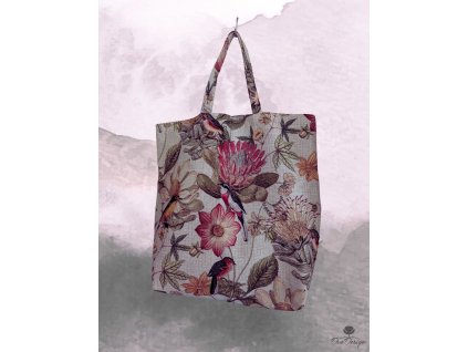 Taška s květy a ptáčky