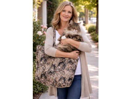 Žena s kočkou v náručí