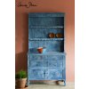 Greek Blue Kitchen Dresser, Distressed, Primer Red, Napoleonic Blue, Scandinavian Pink with Scandinavian Pink image 1