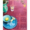 Arles sunroom Burugundy Table with Tallulah stencil 2