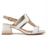 Regarde le Ciel Dámské elegantní bílo-zlaté sandály