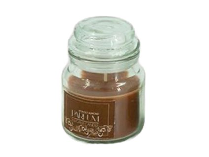 PRAŽENÉ MANDLE, vánoční vonná svíčka ve skleněné dóze s víčkem