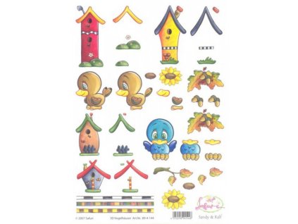 3D vystřihovánky A4 ptačí budky