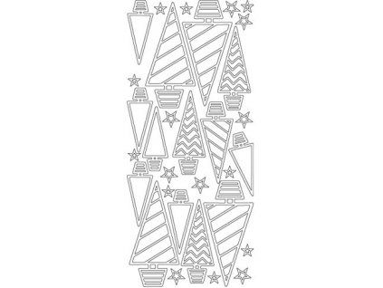 Etiketa vánoční stromek obrysová