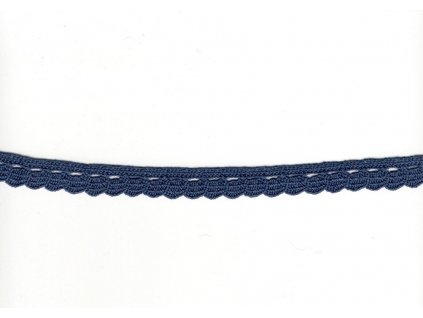 Krajka paličkovaná 10 mm tmavě modrá