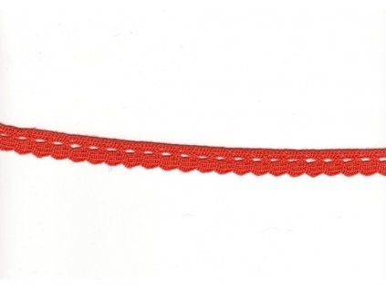 Krajka paličkovaná 10 mm červená