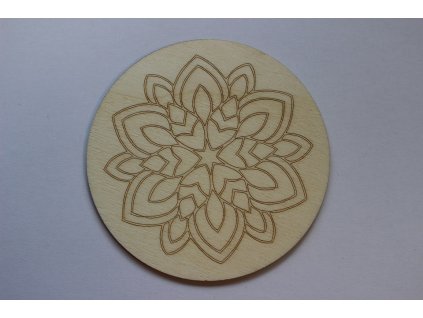 Dřevěný tácek kulatý 10,5 cm vzor 2