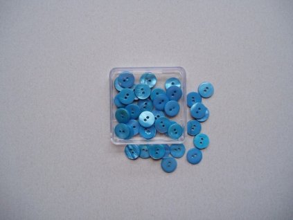 Knoflíky modré kulaté perleť