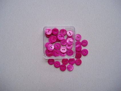 Knoflíky tmavě růžové kulaté perleť