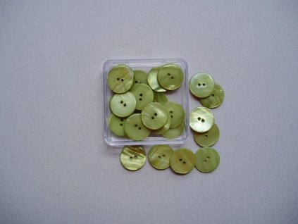 Knoflíky zelené kulaté perleť