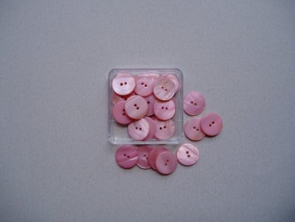 Knoflíky růžové kulaté perleť
