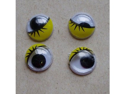 Oči kulaté s řasou 10 mm barva