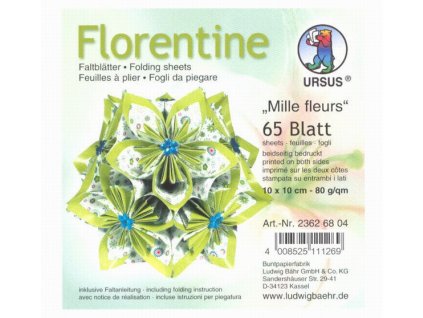 Florentine 10 x 10 cm zelená Mille fleurs