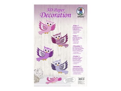 Set Sovy 3D-Motiv 1-24 ks-10x10cm