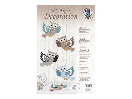 Set Sovy 3D-Motiv 2-24 ks-10x10cm